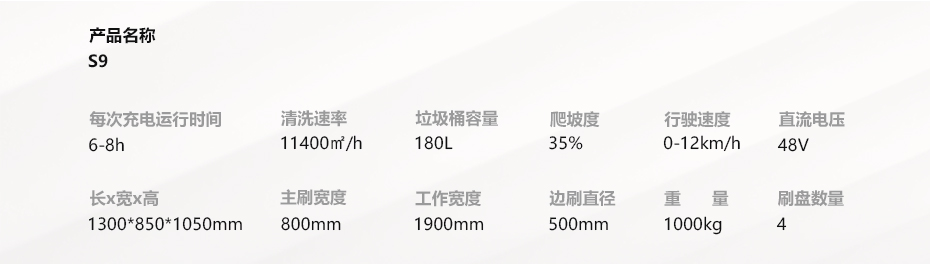 技术参数S9